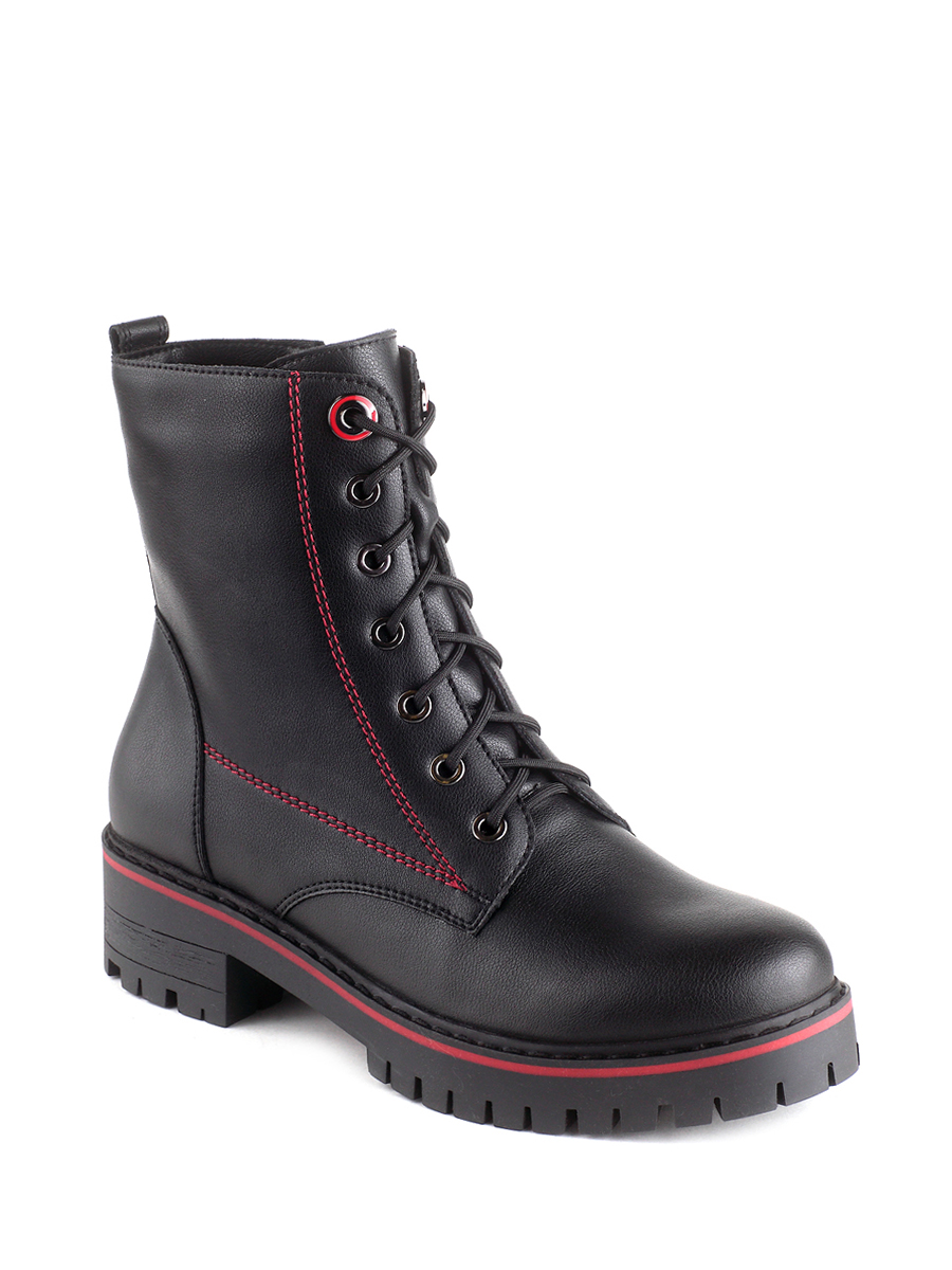 Ботинки женские черно-красные ботинки на шнурках женские tamaris черный матовый 37