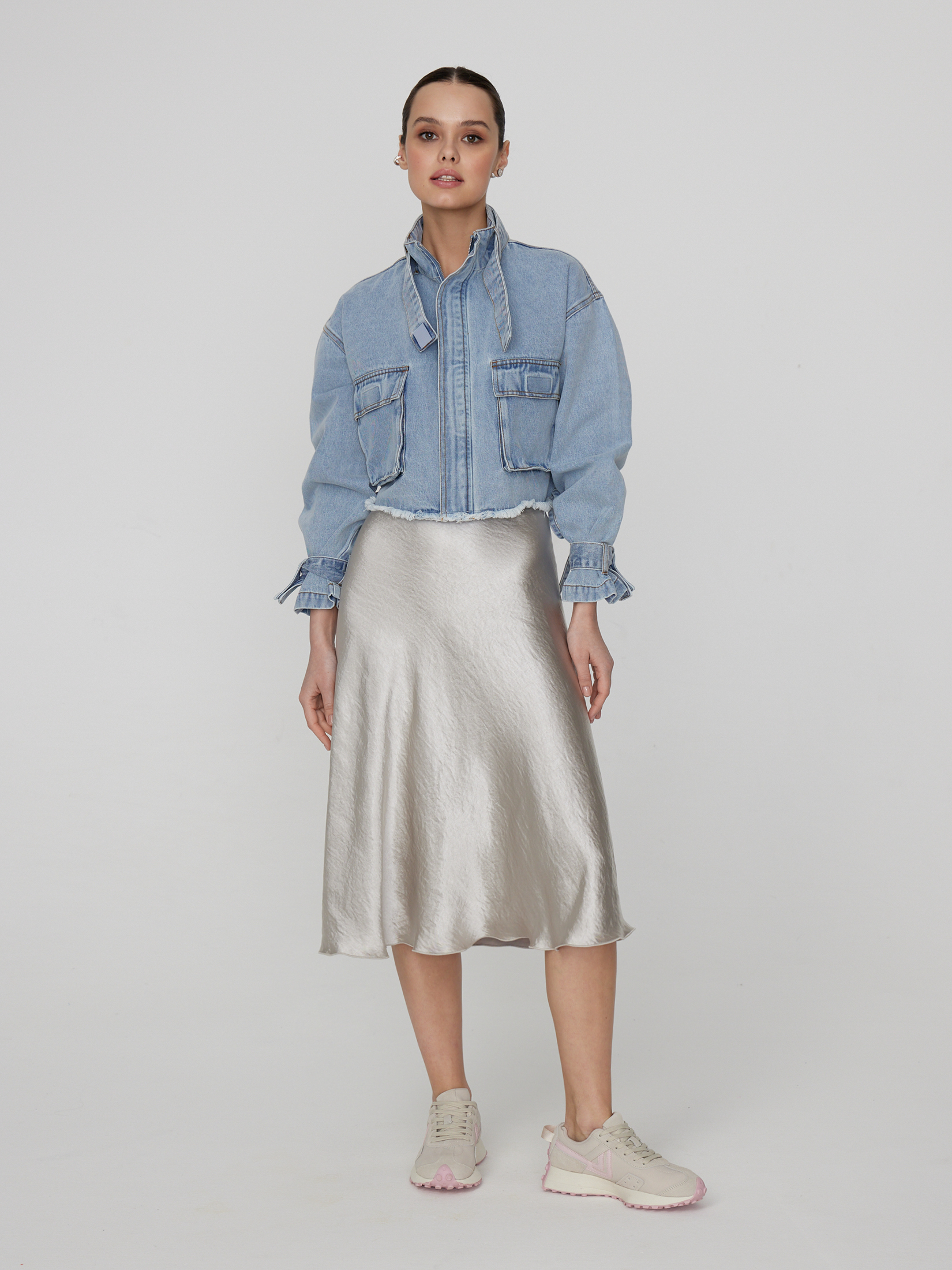 Юбка женская серая юбка kiabi джинсовая 42 44 размер