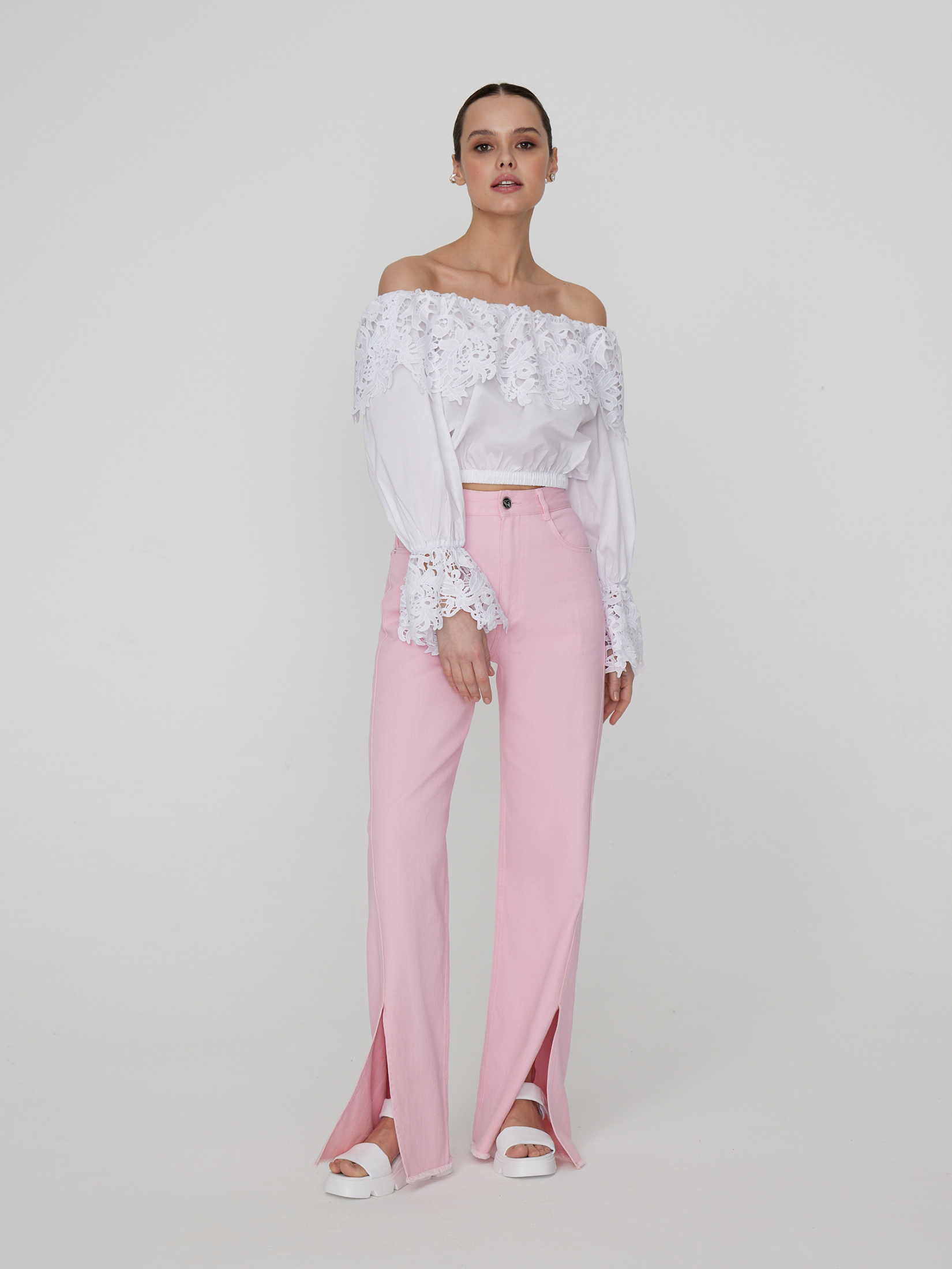 Джинсы женские розовые джинсы bianca стрейч размер 42 розовый