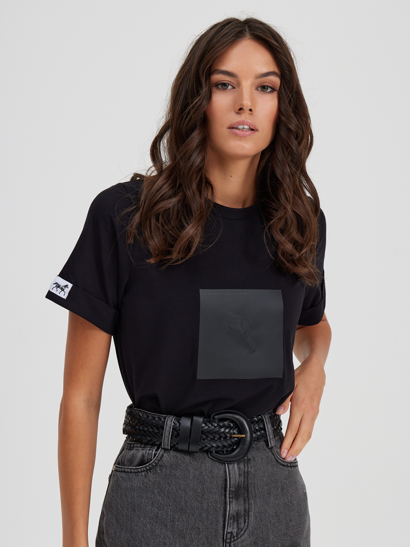 Футболка женская черная футболка sol s размер xl черный