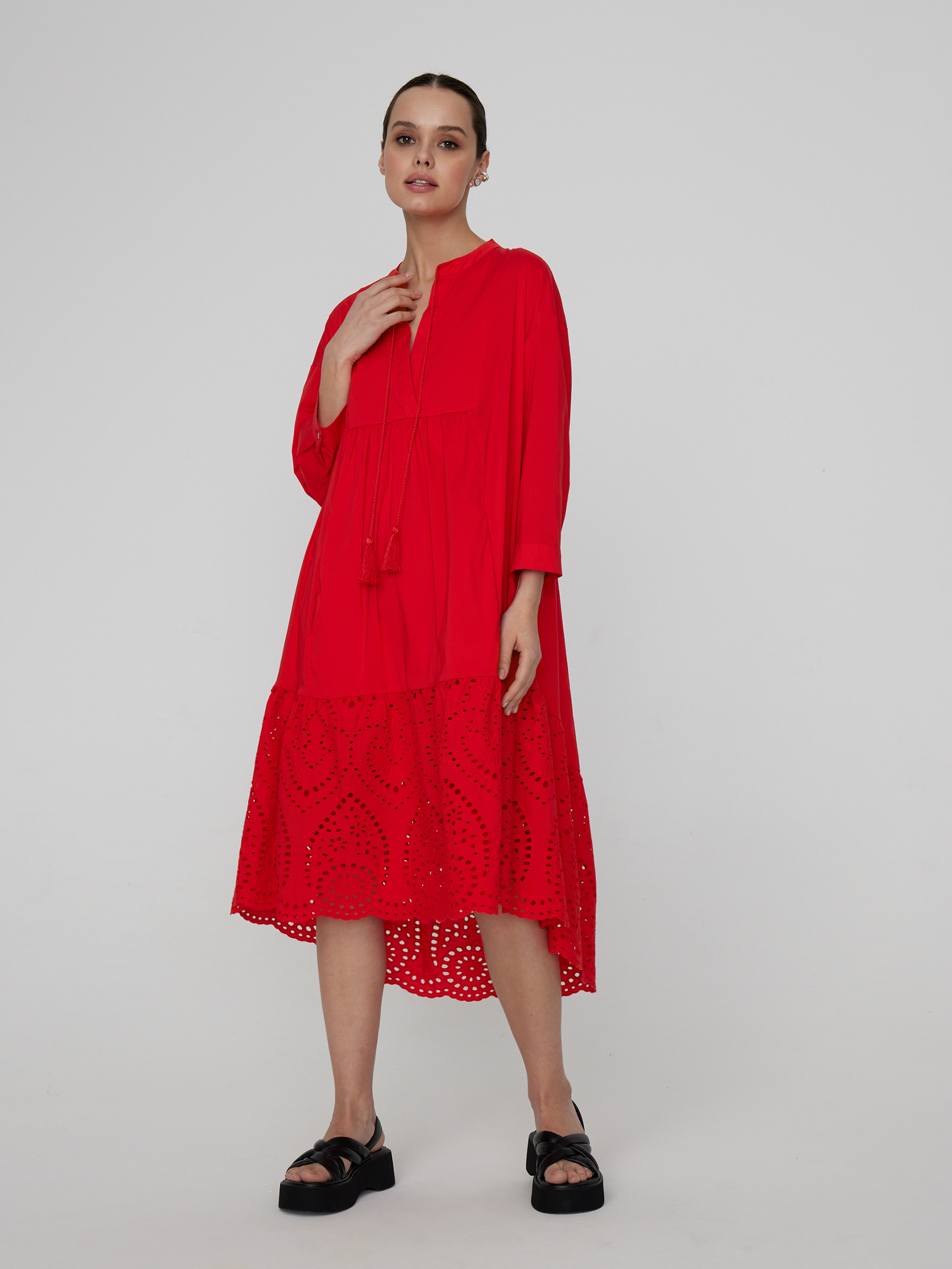Платье женское красное платье ярко красное открытое 46 48 размер