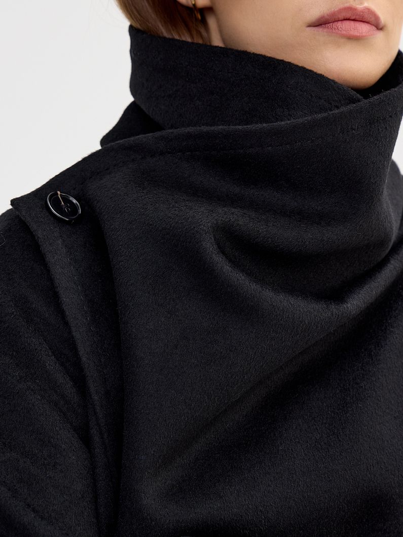 Пальто P25W-F02-CB-011 BLK фото - 8