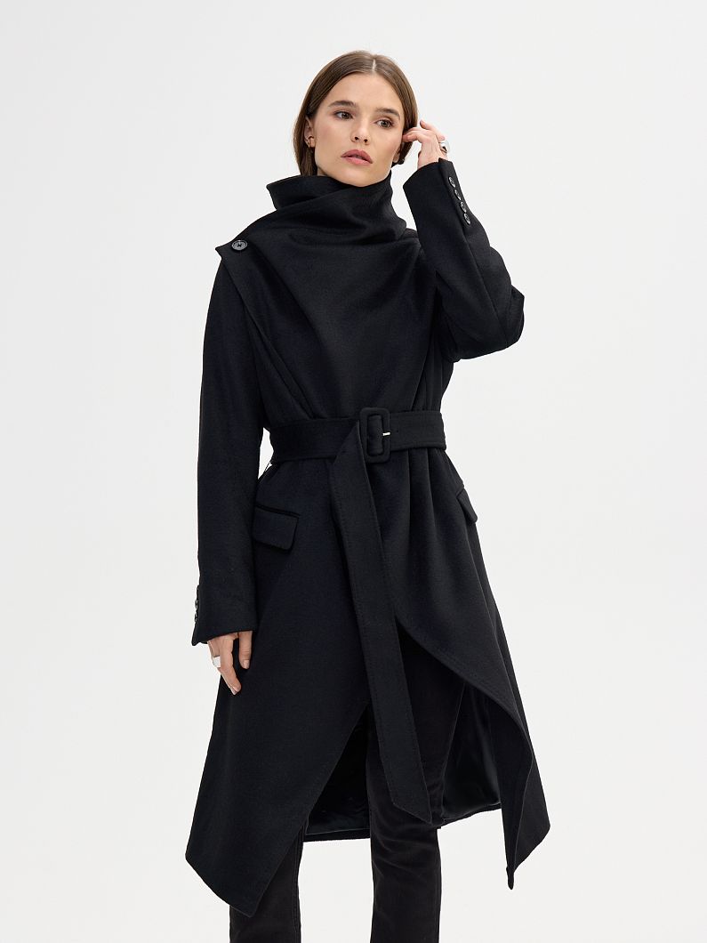 Пальто P25W-F02-CB-011 BLK фото - 5